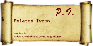 Paletta Ivonn névjegykártya